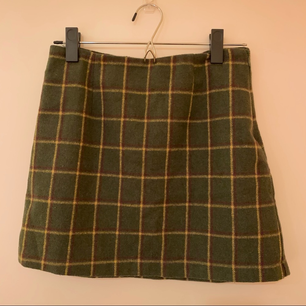forever 21 green plaid mini skirt